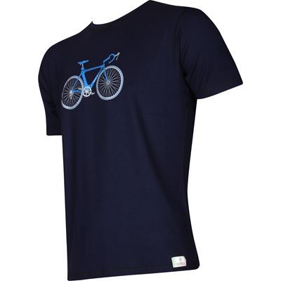 FUZZY men's bamboo T-shirt with BIKE image, dark blue