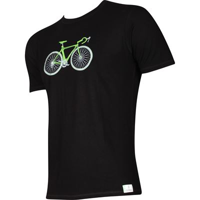 FUZZY men's bamboo T-shirt with BIKE image, black