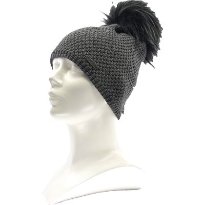GALLOPERA women's knitted hat with pompom, ANTHRACITE