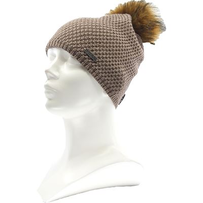 GALLOPERA women's knitted hat with pompom BROWN