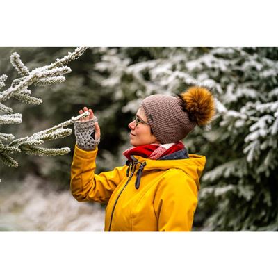 GALLOPERA women's knitted hat with pompom BROWN