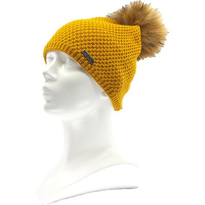 GALLOPERA women's knitted hat with pompom MUSTARD