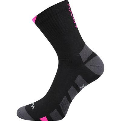 Thin GASTL socks with silver BLACK WITH NEON PINK