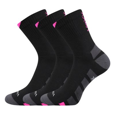 Thin GASTL socks with silver BLACK WITH NEON PINK