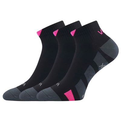 Low-cut thin socks GASTM with silver BLACK WITH NEON PINK