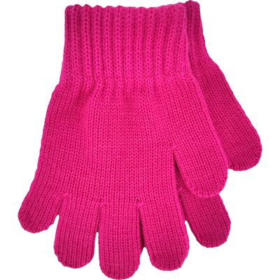 GLORY children's knitted winter gloves MAGENTA