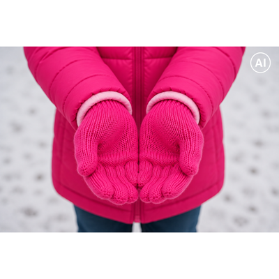 GLORY children's knitted winter gloves MAGENTA
