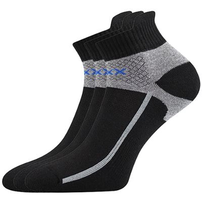 GLOWING black cotton sports socks