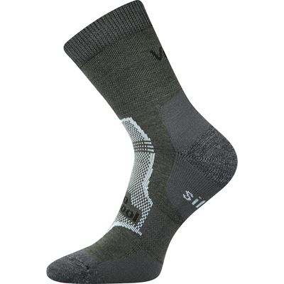 GRANIT winter wool socks with silver DARK GREEN