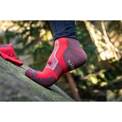 GRANIT winter woollen socks with silver RED