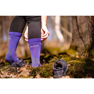 GRANIT winter woollen socks with silver PURPLE