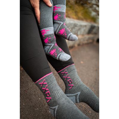 HAWK neon pink terry sports socks