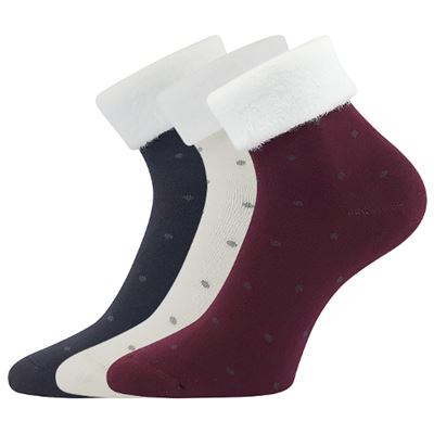 HERMIONA women's terry socks with dots MIX (3 pairs)