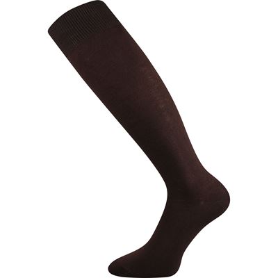 Thin single-colour HERTZ knee-high socks, brown