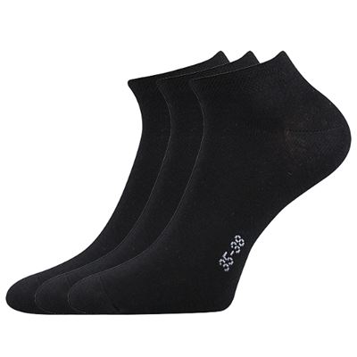 HOHO low-cut single-colour socks, 3-pack, BLACK (3 pairs)