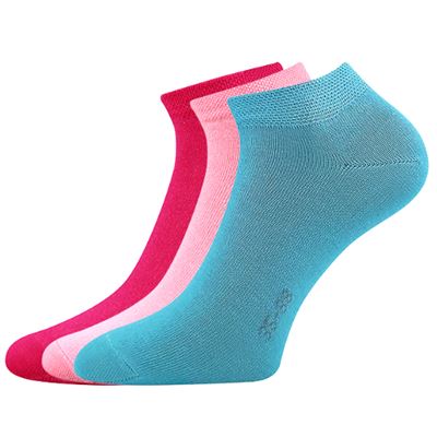 HOHO low-cut single-colour socks, 3-pack, MIXED COLOURS (3 pairs)