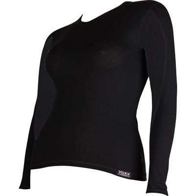 INSPIRED 02 women's functional double-layer T-shirt with long sleeves, BLACK