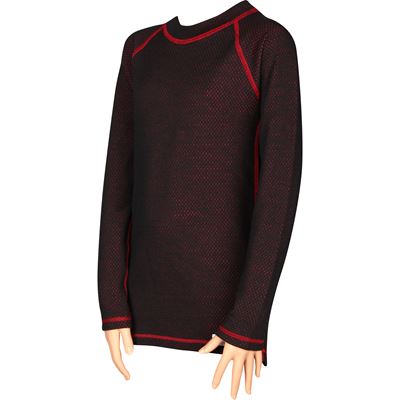 INSPIRED 05 functional double-layer children's T-shirt with long sleeves, BLACK AND RED