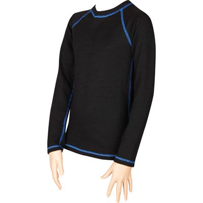 INSPIRED 05 functional double-layer children's T-shirt with long sleeves, BLACK AND BLUE