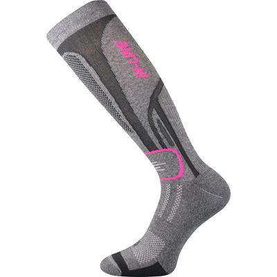 IN-LINE grey and pink sports knee socks