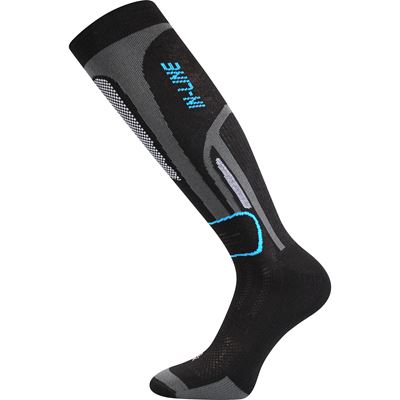 IN-LINE black and blue sports knee socks