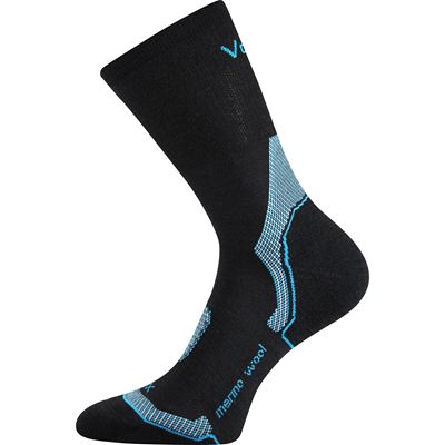 Thin merino socks INDY with silver ions BLACK