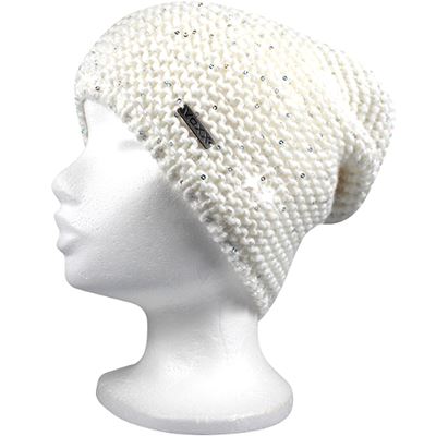 INSIGNIA women's knitted hat with sequins WHITE