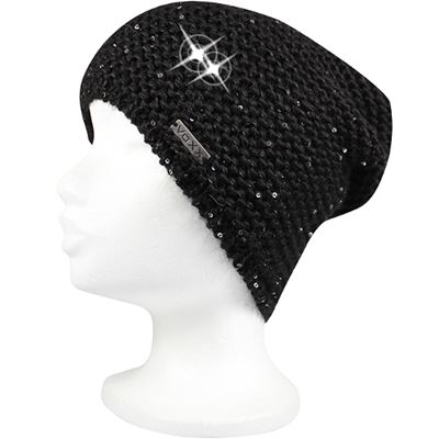 INSIGNIA women's knitted hat with sequins BLACK