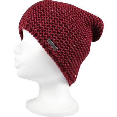 INSIGNIA women's knitted hat with sequins WINE