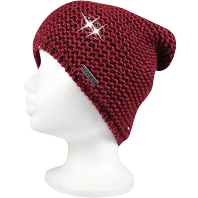 INSIGNIA women's knitted hat with sequins WINE