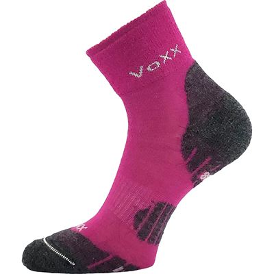IRIZARIK II children's winter wool socks with silver FUXIA