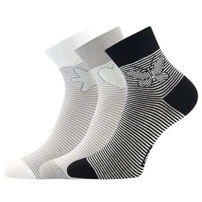 Women's thin JANKA summer socks MIX with stripes and pictures (3 pairs)