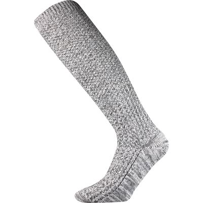 JEŠTĚD thick wool knee socks, light grey melange