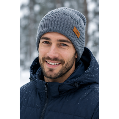 Men's knitted hat JIMMY thin GREY