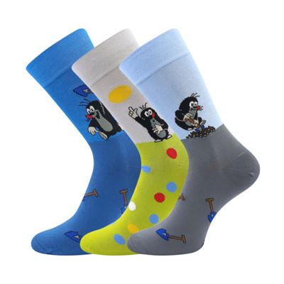 KR 111 dress socks with Mole image, MIX C colours (3 pairs)