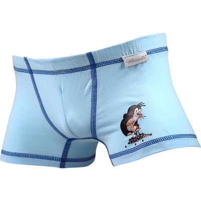 Boys' boxer shorts KR 003 with Mole image LIGHT BLUE