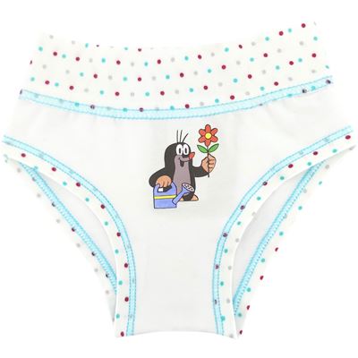 Girls' knickers KR 006 with Mole picture WHITE