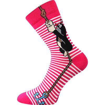 KR 111 striped socks with MAGENTA Mole picture