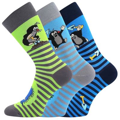 KR 111 dress socks with Mole image, MIX 2 colours (3 pairs)