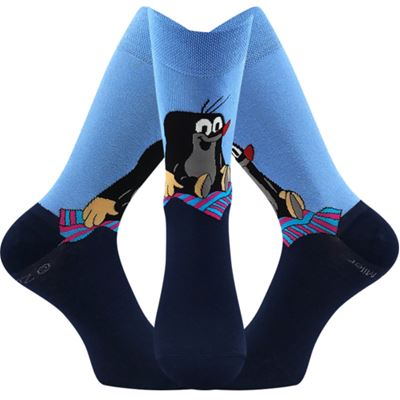 KR 211 formal socks with Mole image, DARK BLUE