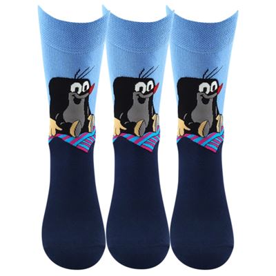 KR 211 formal socks with Mole image, DARK BLUE