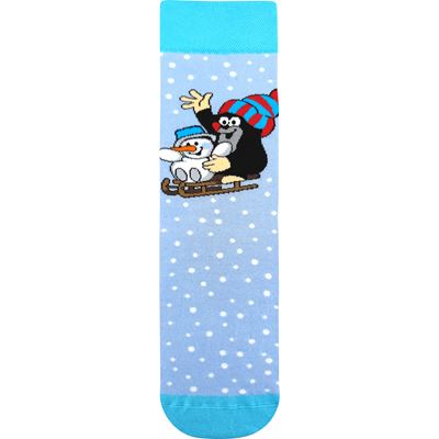 KR 211 dress socks with Christmas Mole design LIGHT BLUE