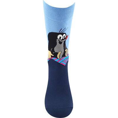 KR 211 formal socks with Mole image, DARK BLUE