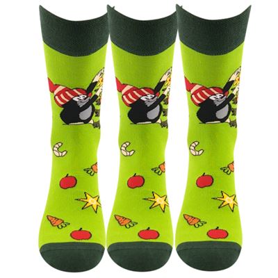 KR 211 formal socks with Christmas Mole design GREEN