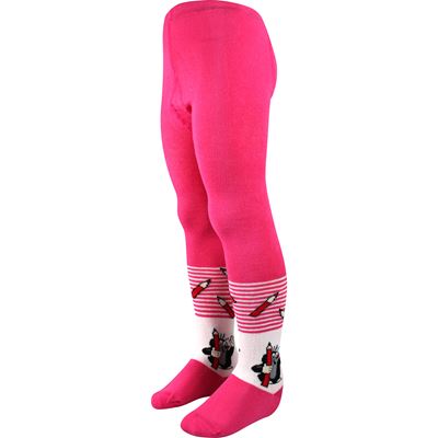Children's tights KR 222 with Mole picture MAGENTA