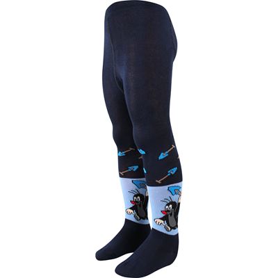 Children's tights KR 222 with Mole picture DARK BLUE