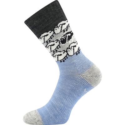 KAIKOURA thick winter socks with wool LIGHT BLUE