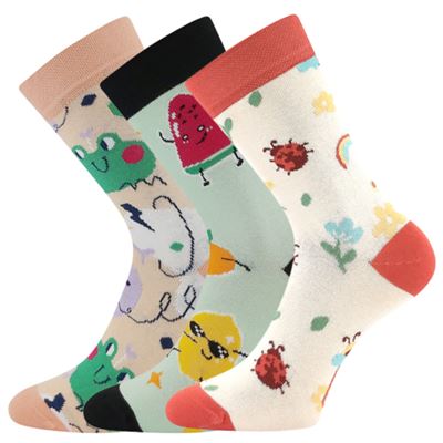 Children's socks KAITO with pictures GIRLS mix E (3 pairs)