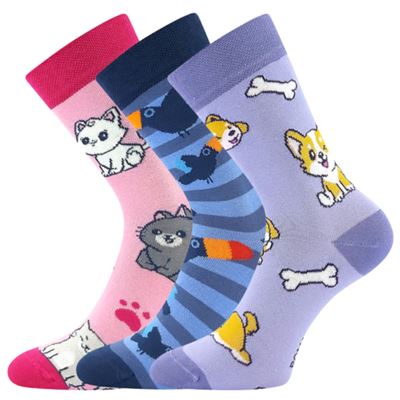 Children's socks KAITO with pictures GIRLS mix F (3 pairs)