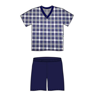 Men's short-sleeved pyjamas KÁJA pattern KOSTKA 05